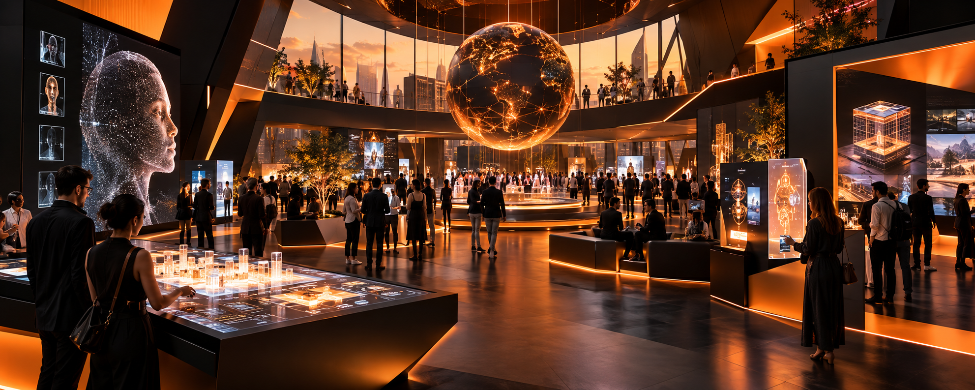 Concept illustration of web3 showcase at a future event